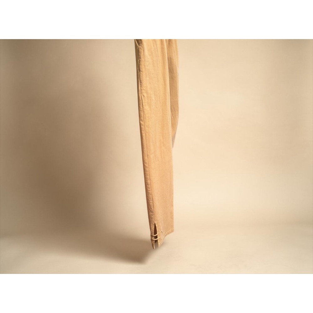 JustFashionNow XXL Beige Linen Look Pant Elastic Waist Drawstring Relaxed Casual